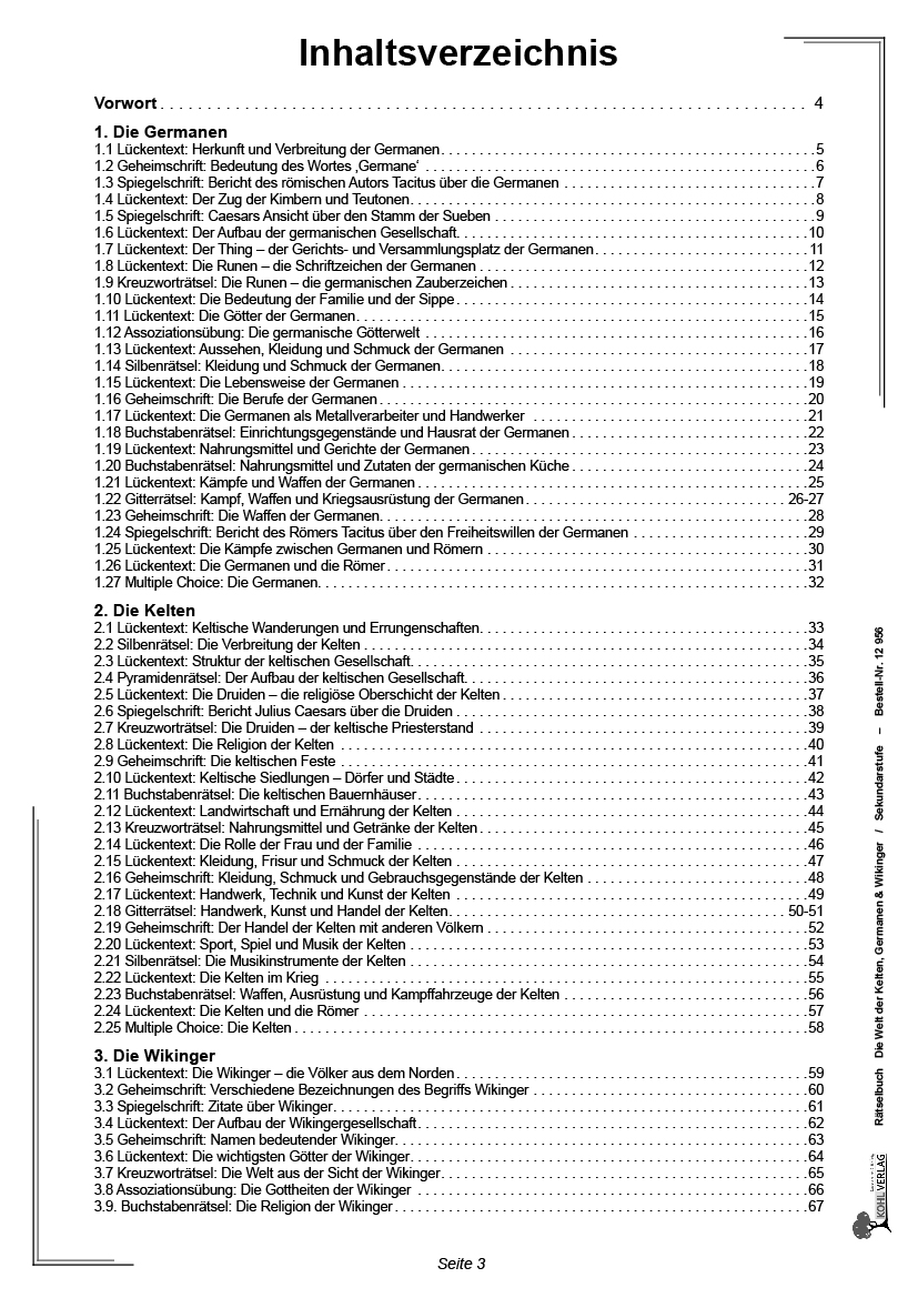 Rätselbuch Die Welt der Kelten, Germanen & Wikinger