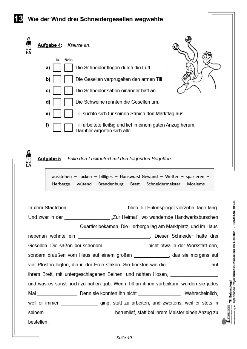 Till Eulenspiegel - Spannende Projektarbeit mit Klassikern der Literatur