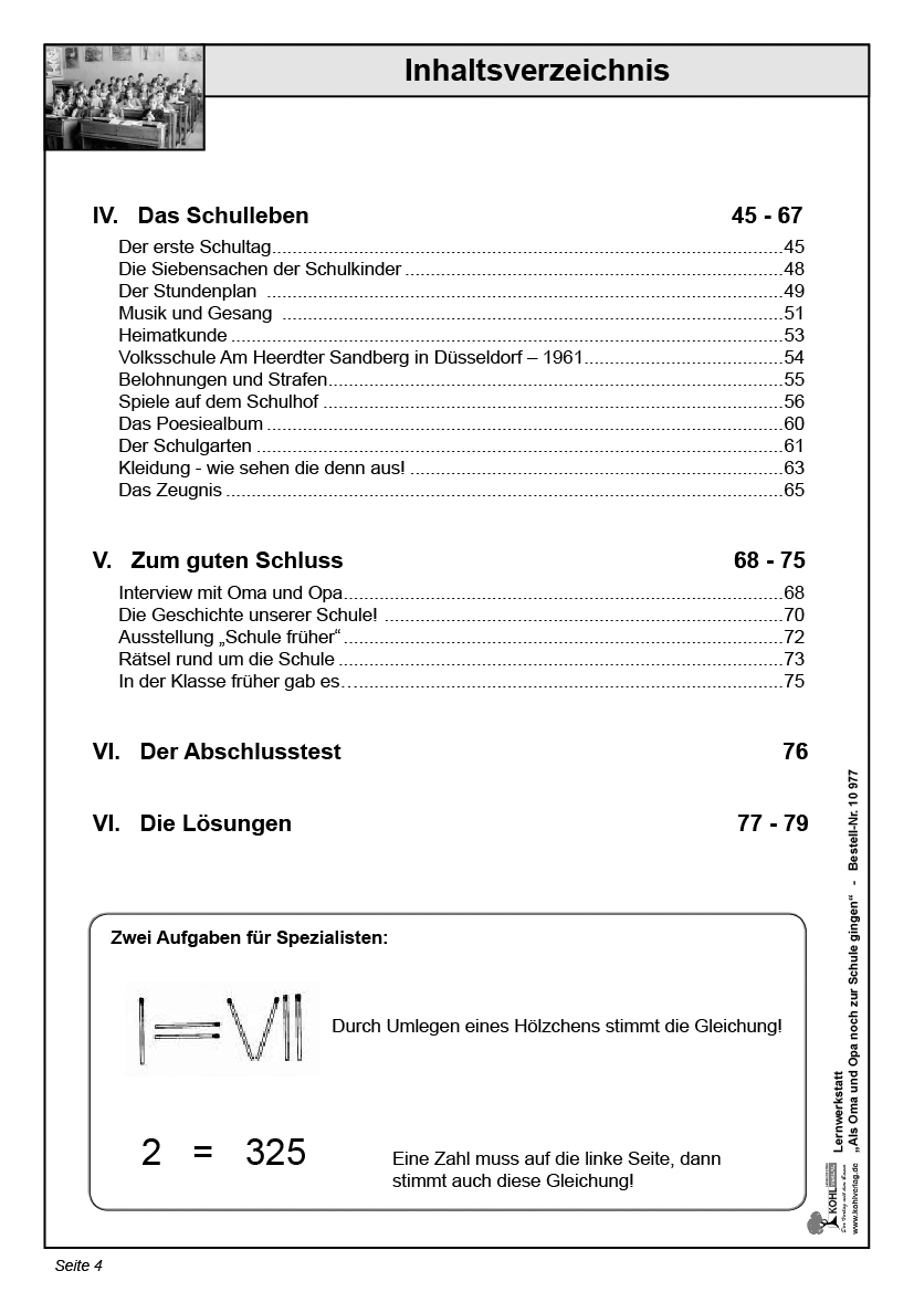 Lernwerkstatt Als Oma und Opa noch zur Schule gingen