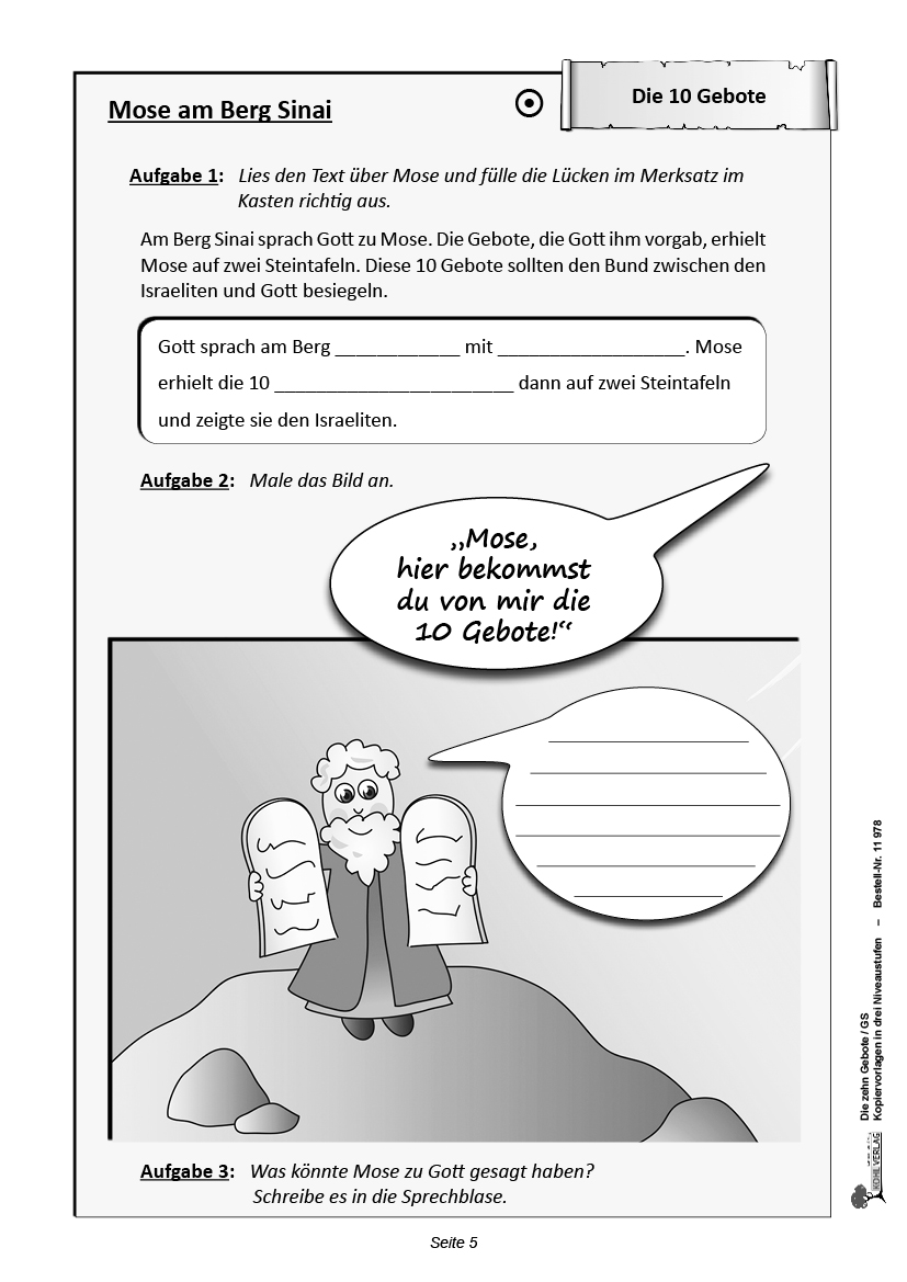 Die zehn Gebote / Grundschule