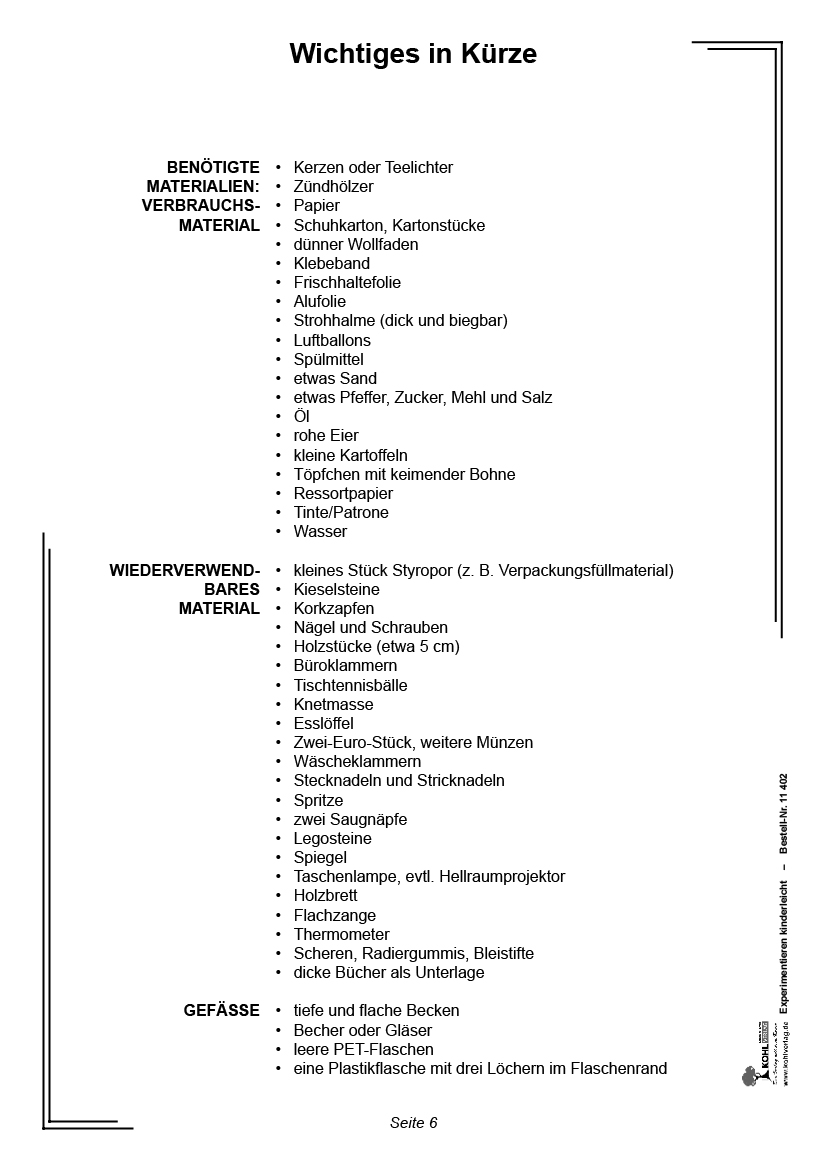 Experimentieren kinderleicht