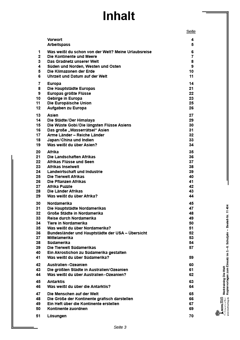 Merktraining Die Welt