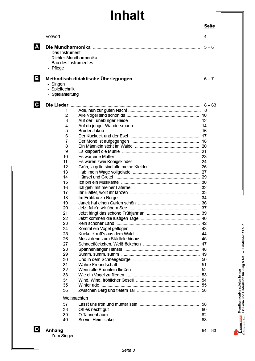 Mundharmonika spielen lernen - ... mit 40 volkstümlichen Liedern