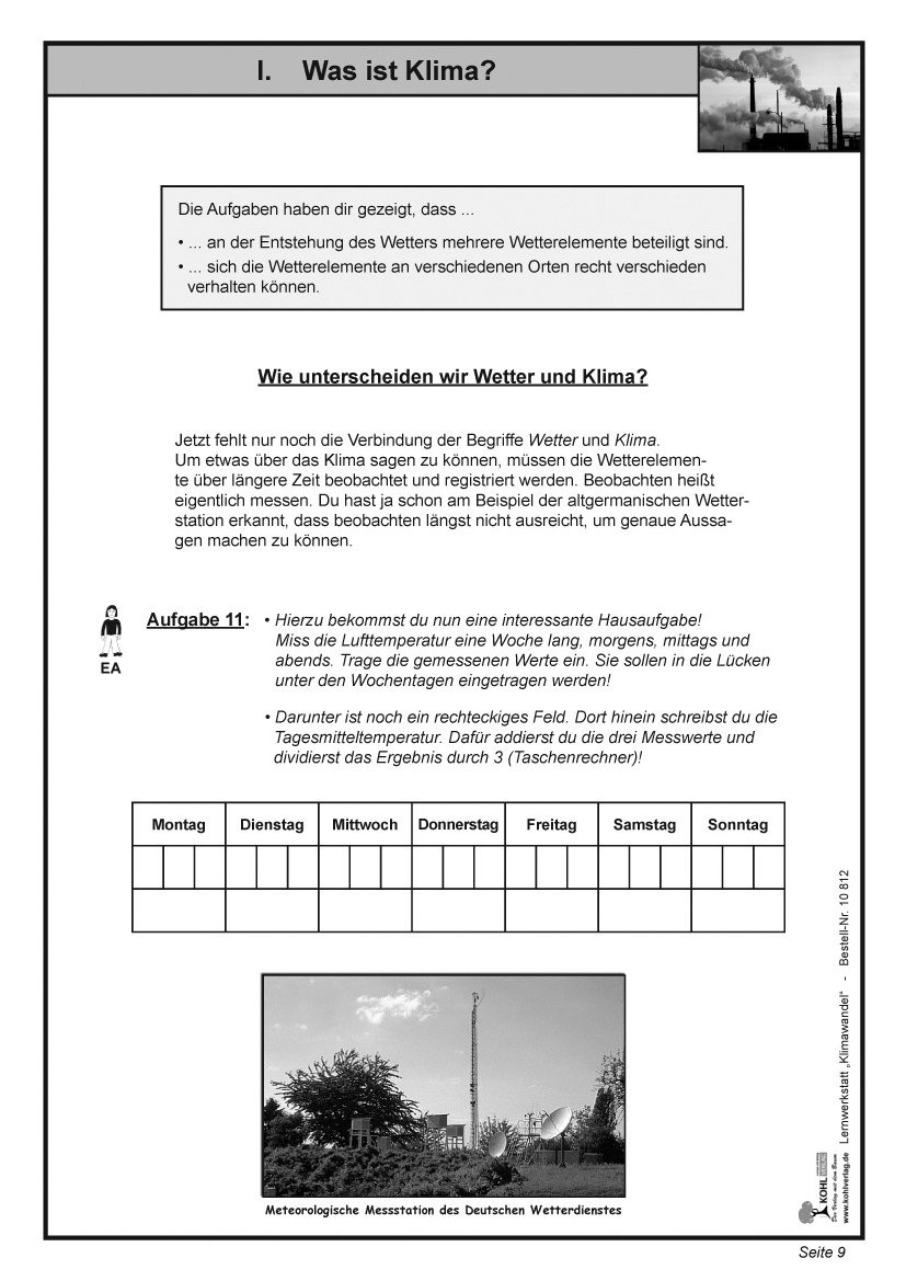 Lernwerkstatt Klimawandel Lernwerkstatt Klimawandel