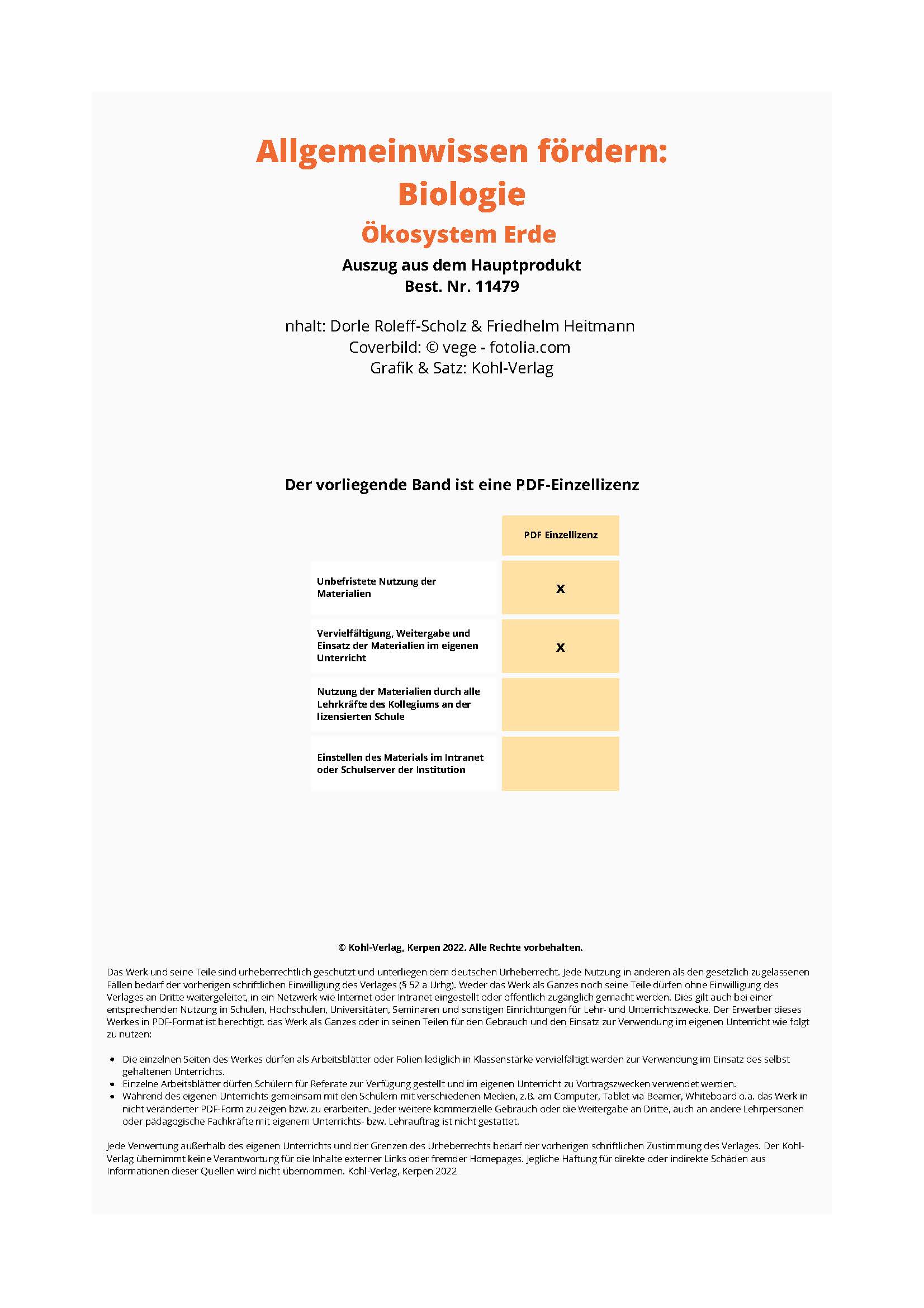 Allgemeinwissen fördern BIOLOGIE: Ökosystem Erde Allgemeinwissen fördern BIOLOGIE: Ökosystem Erde