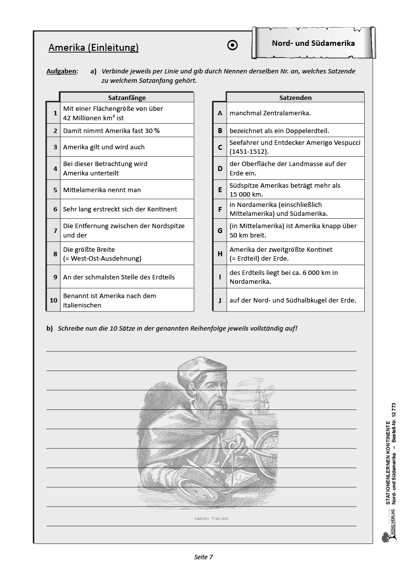 Stationenlernen Kontinente / Nord- und Südamerika