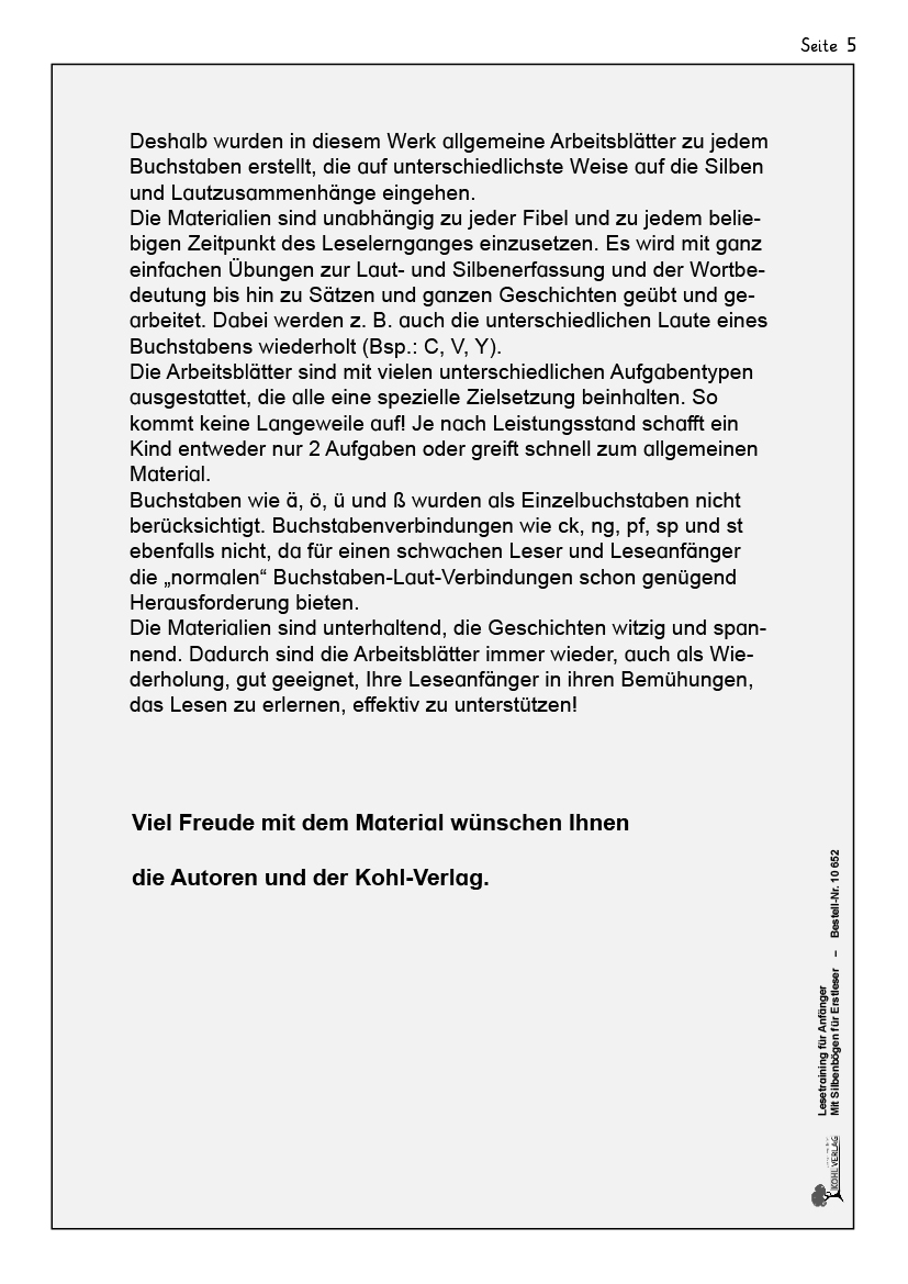 Lesetraining für Anfänger