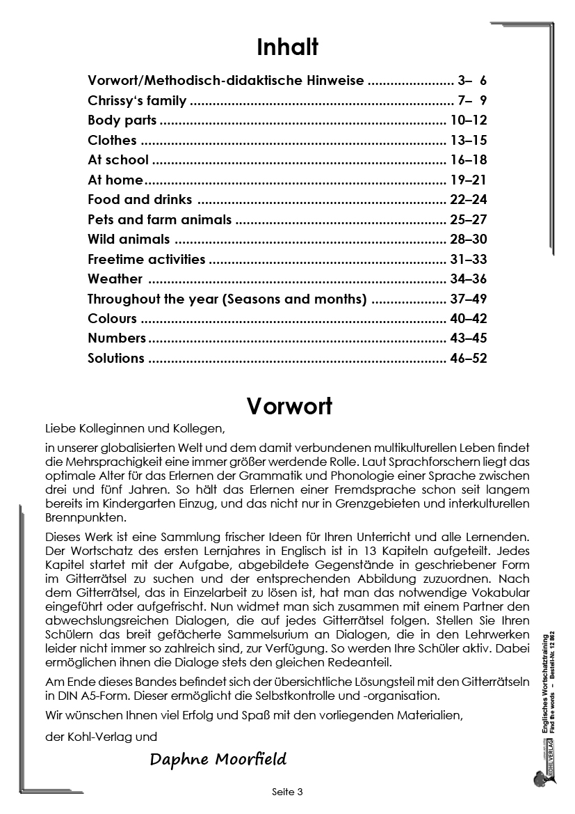 Englisches Wortschatztraining