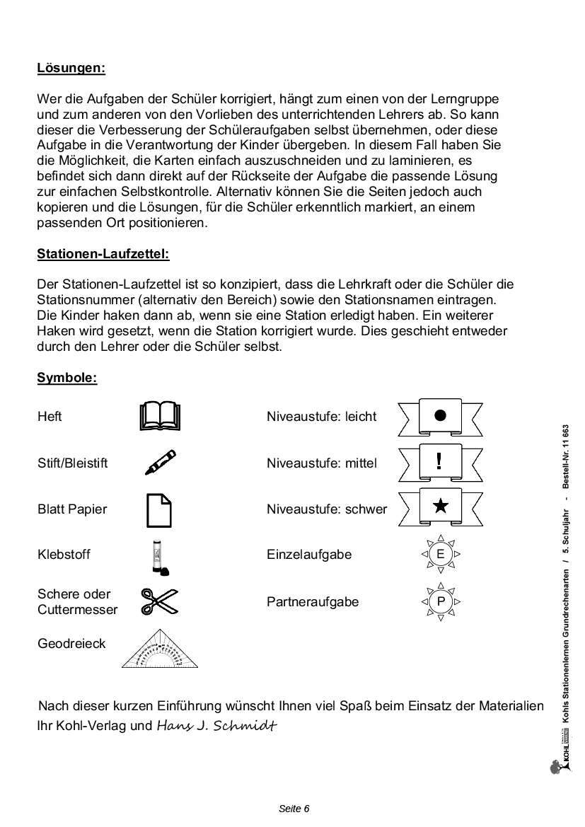 Stationenlernen Grundrechenarten / Klasse 5