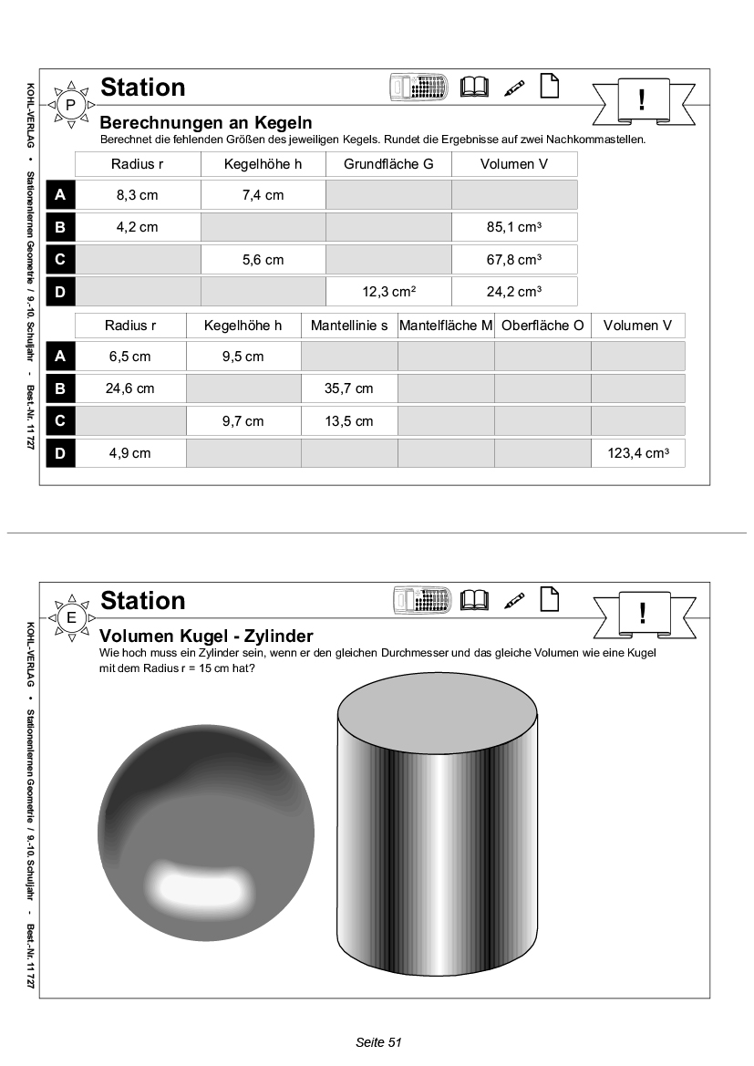 Stationenlernen Geometrie / Klasse 9-10