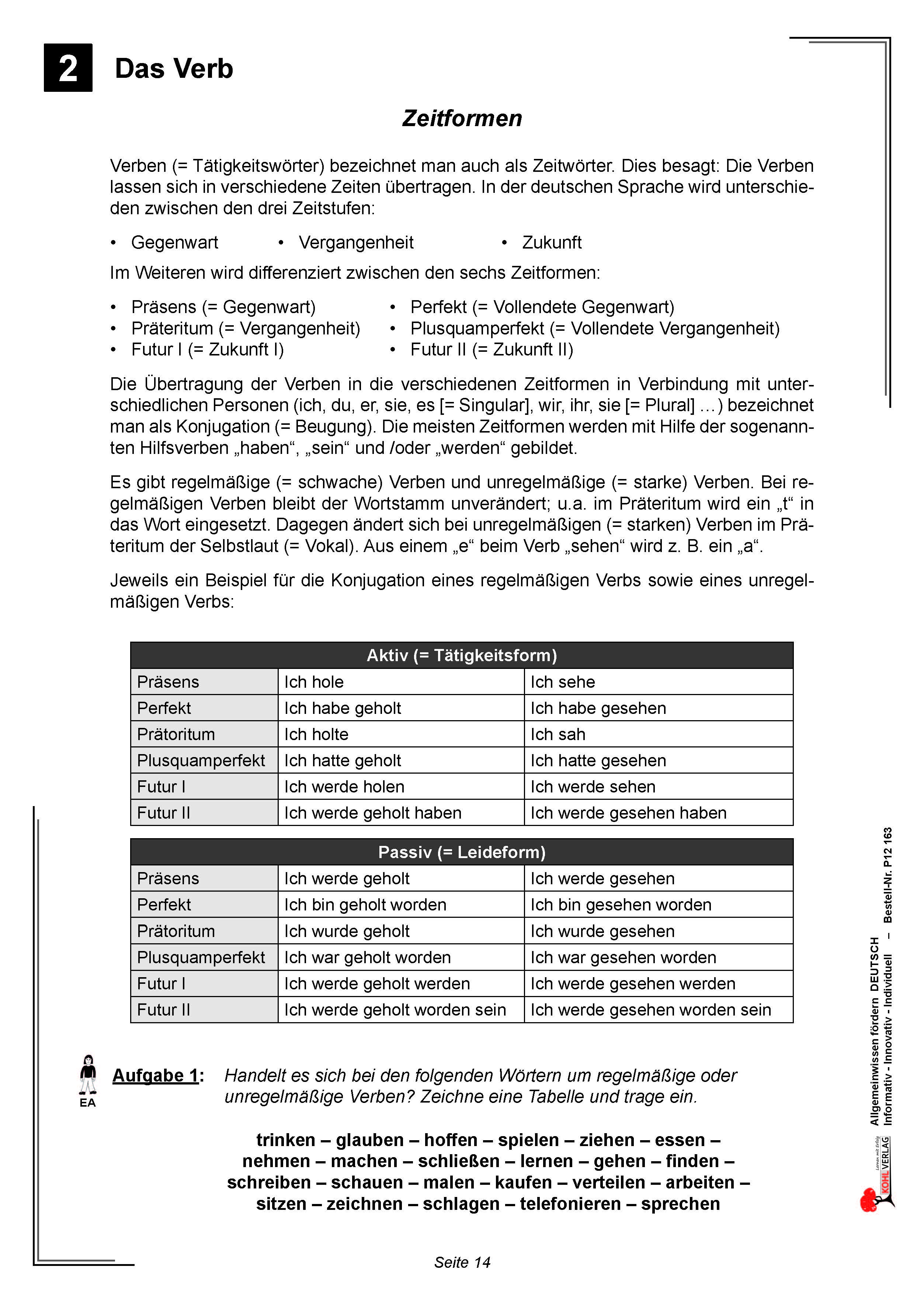 Allgemeinwissen fördern DEUTSCH: Das Verb