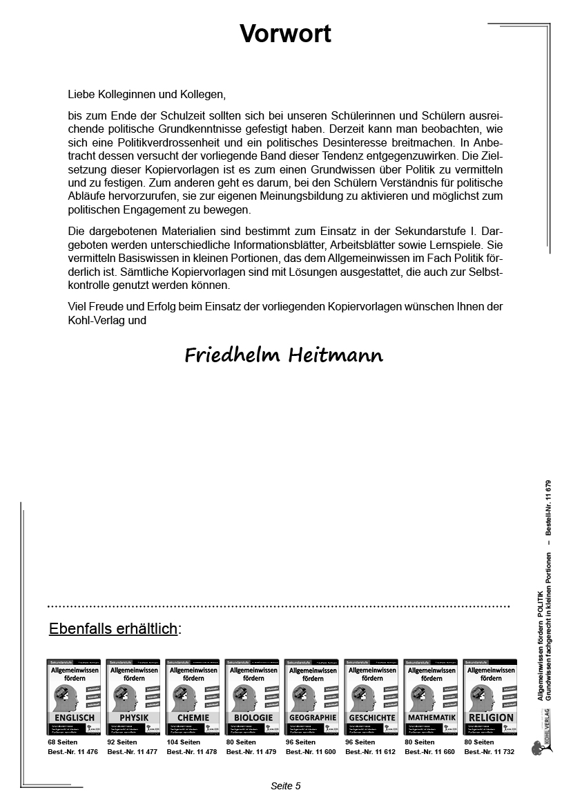 Allgemeinwissen fördern POLITIK