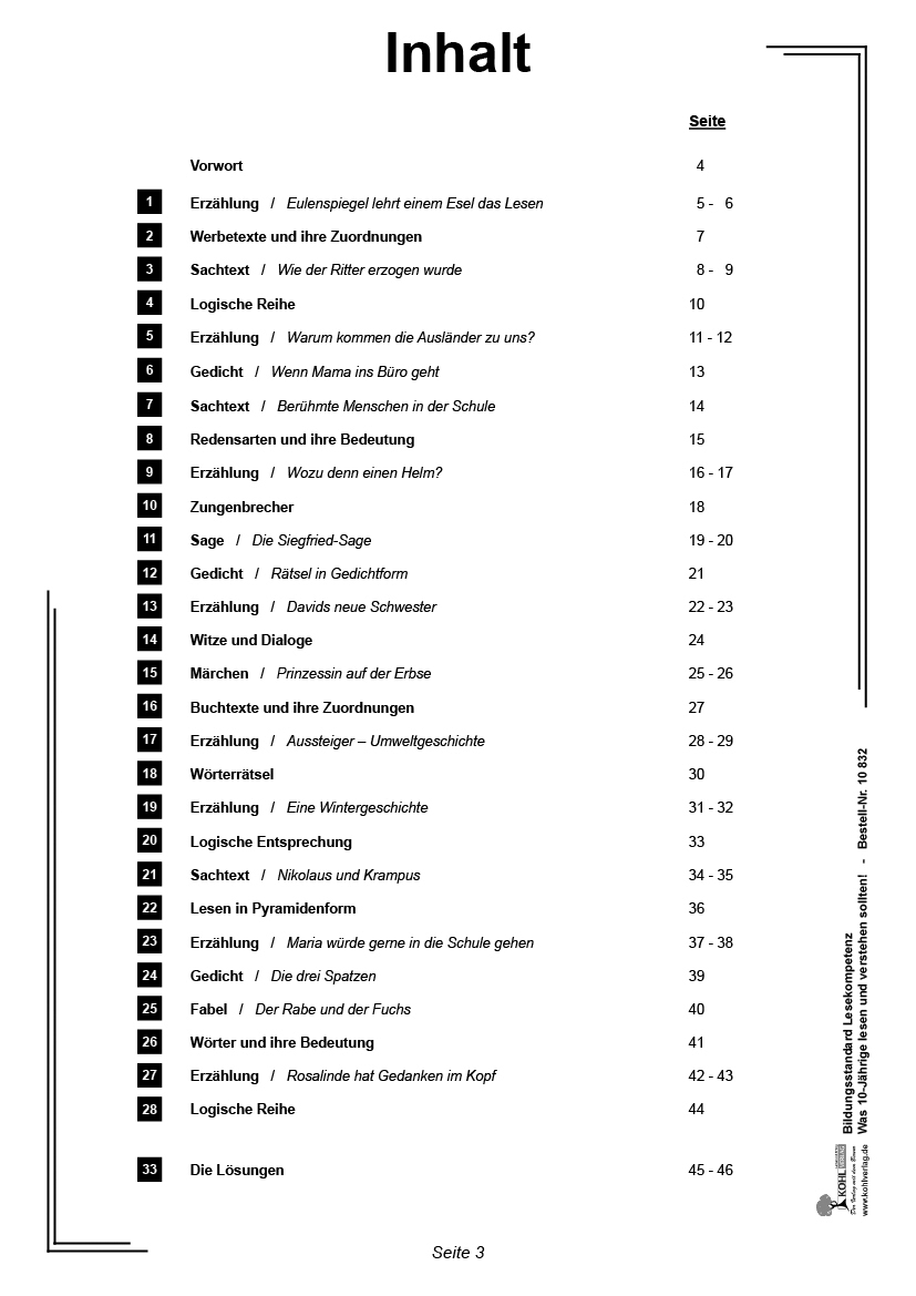 Bildungsstandard Lesekompetenz / Klasse 4