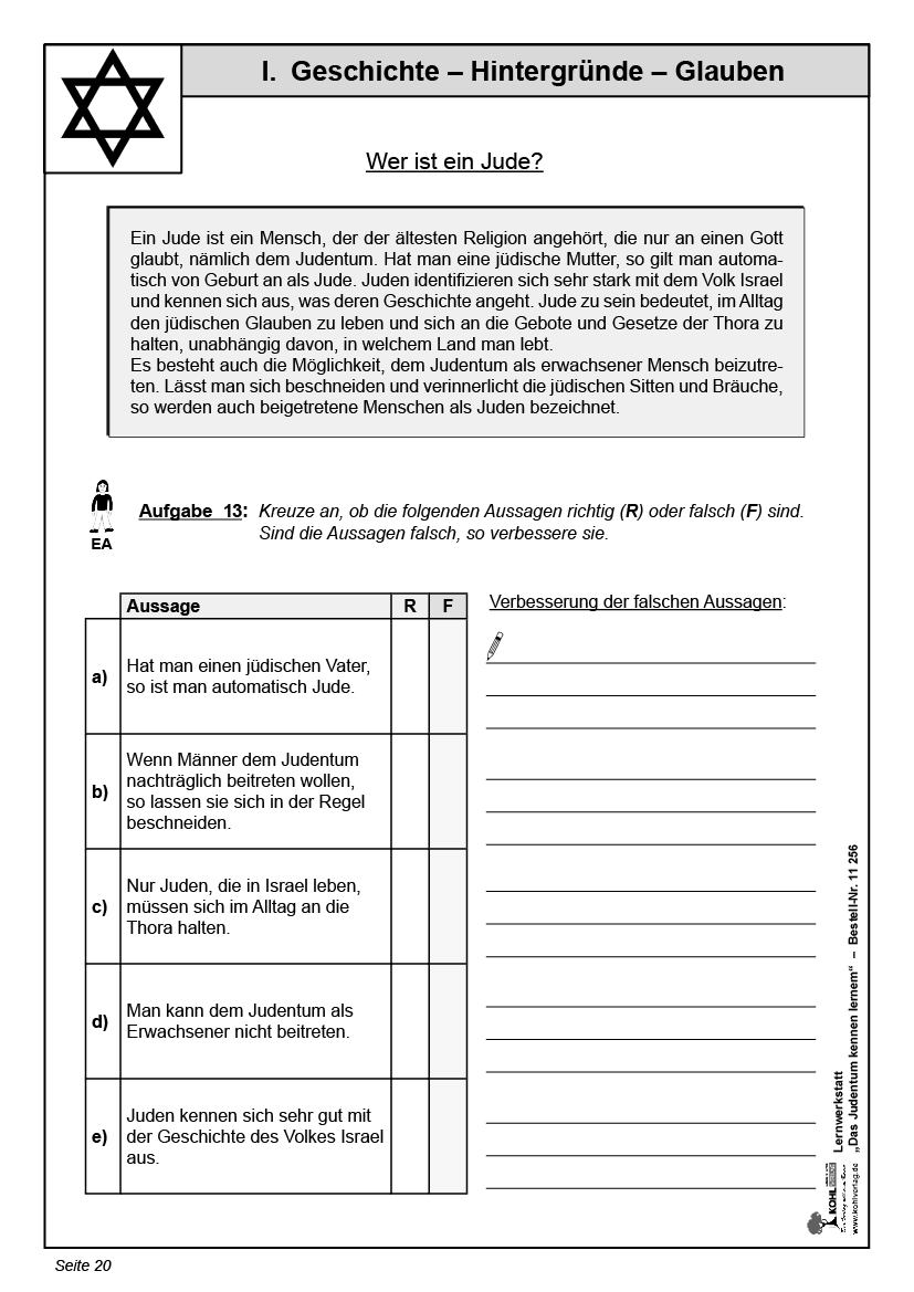 Lernwerkstatt Das Judentum kennenlernen