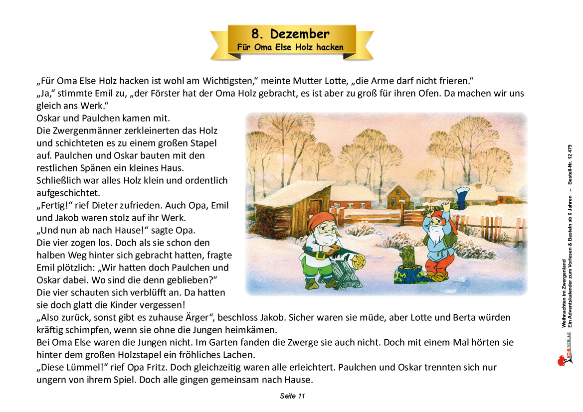 Weihnachten im Zwergenland - ein Adventskalender zum Vorlesen & Basteln