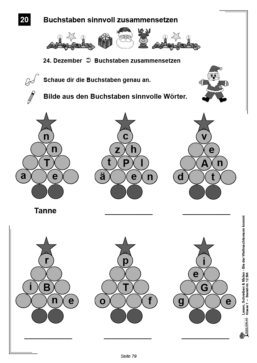 Lesen, Schreiben & Malen ... bis der Weihnachtsmann kommt! / Klasse 1