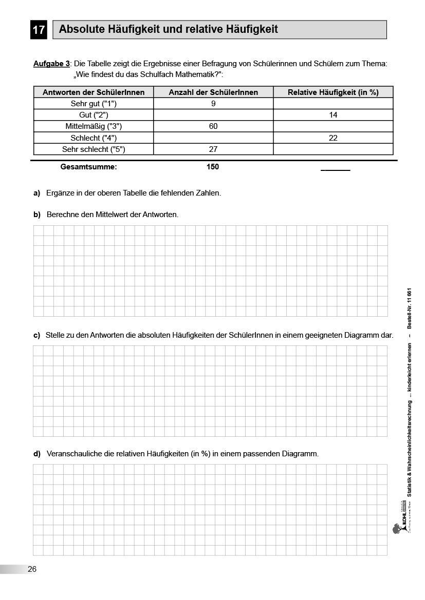 Statistik und Wahrscheinlichkeitsrechnung - ... kinderleicht erlernen