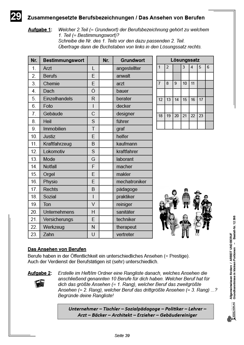 Allgemeinwissen fördern ARBEIT & BERUF