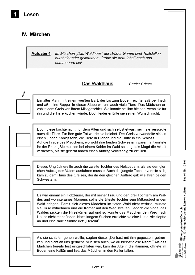 Bildungsstandard Deutsch / Klasse 6