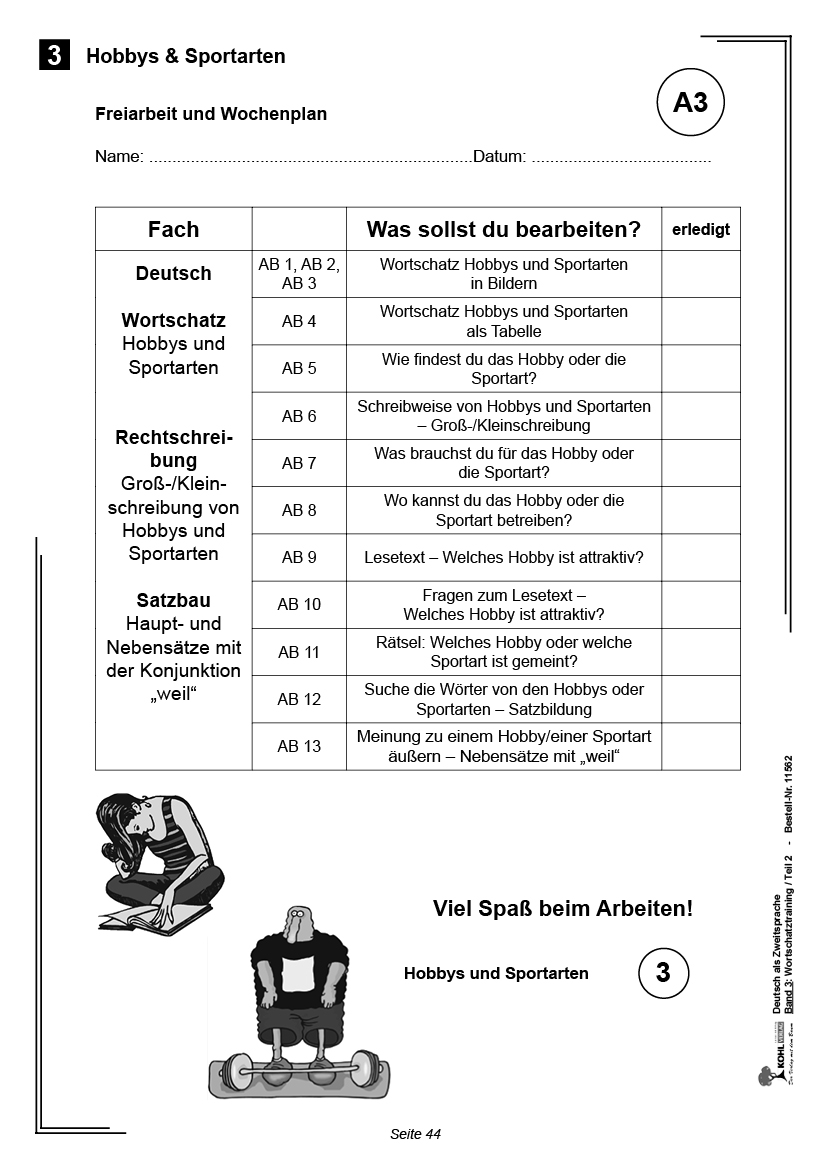Deutsch als Zweitsprache in Vorbereitungsklassen - Band 3: Wortschatztraining Teil 2
