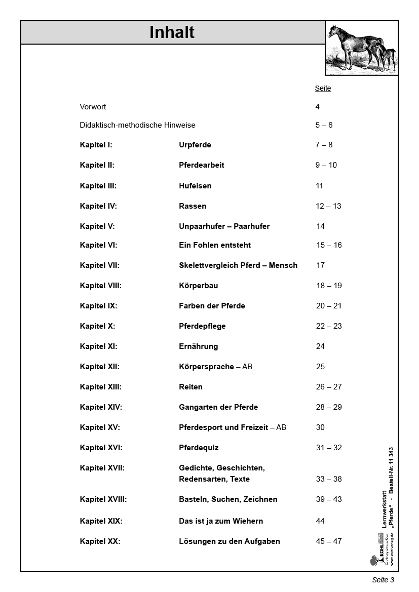 Lernwerkstatt Pferde Lernwerkstatt Pferde