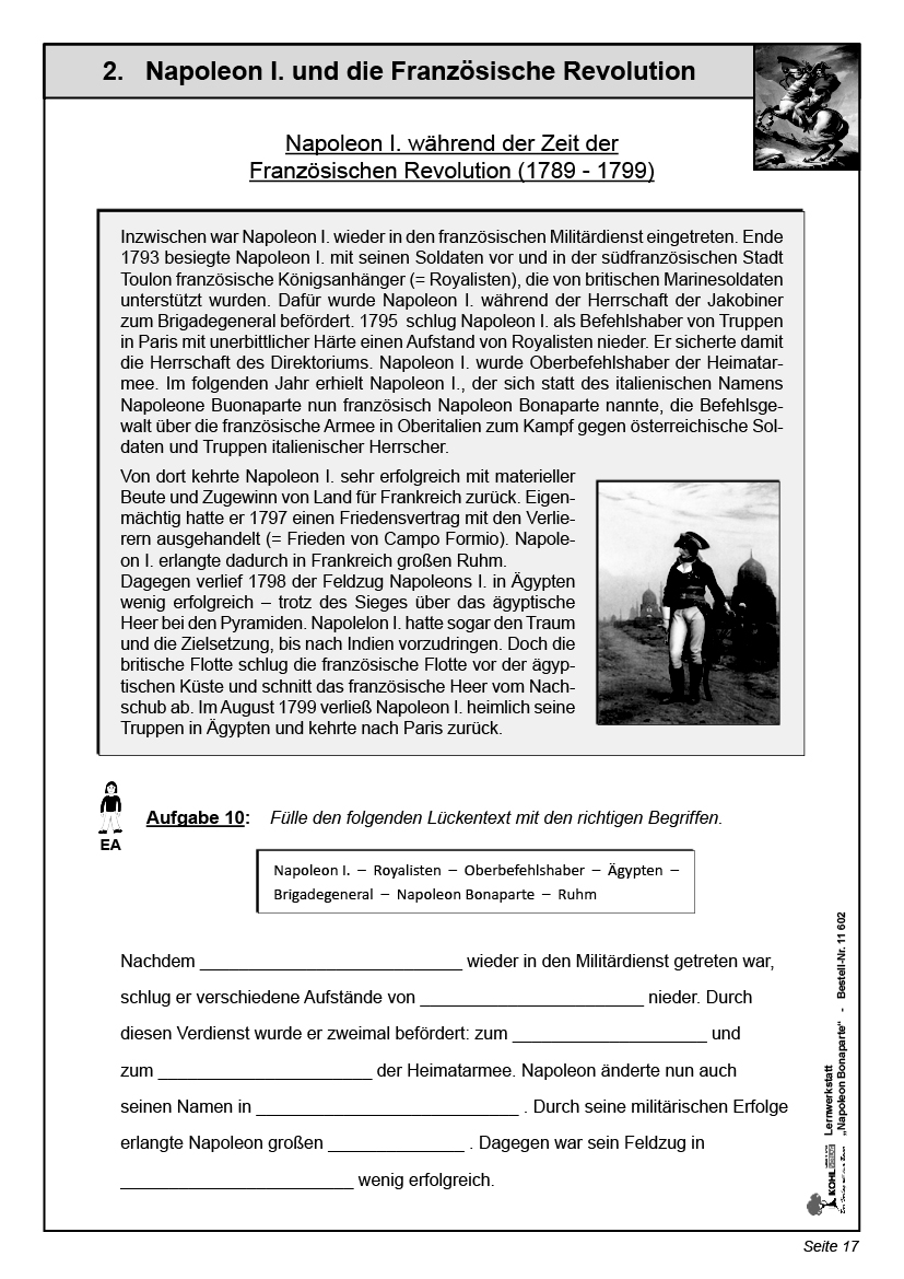 Lernwerkstatt Napoleon Bonaparte Lernwerkstatt Napoleon Bonaparte