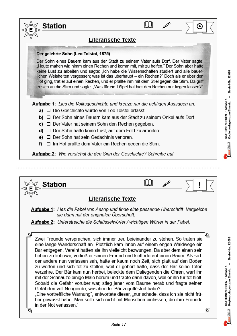 Stationenlesen Klasse 5