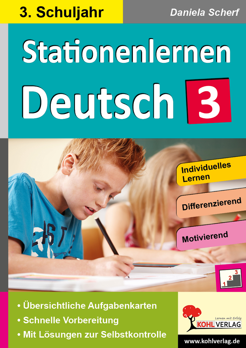 Stationenlernen Deutsch / Klasse 3 - Komplett ausgearbeitetes Freiarbeitsmaterial im 3. Schuljahr