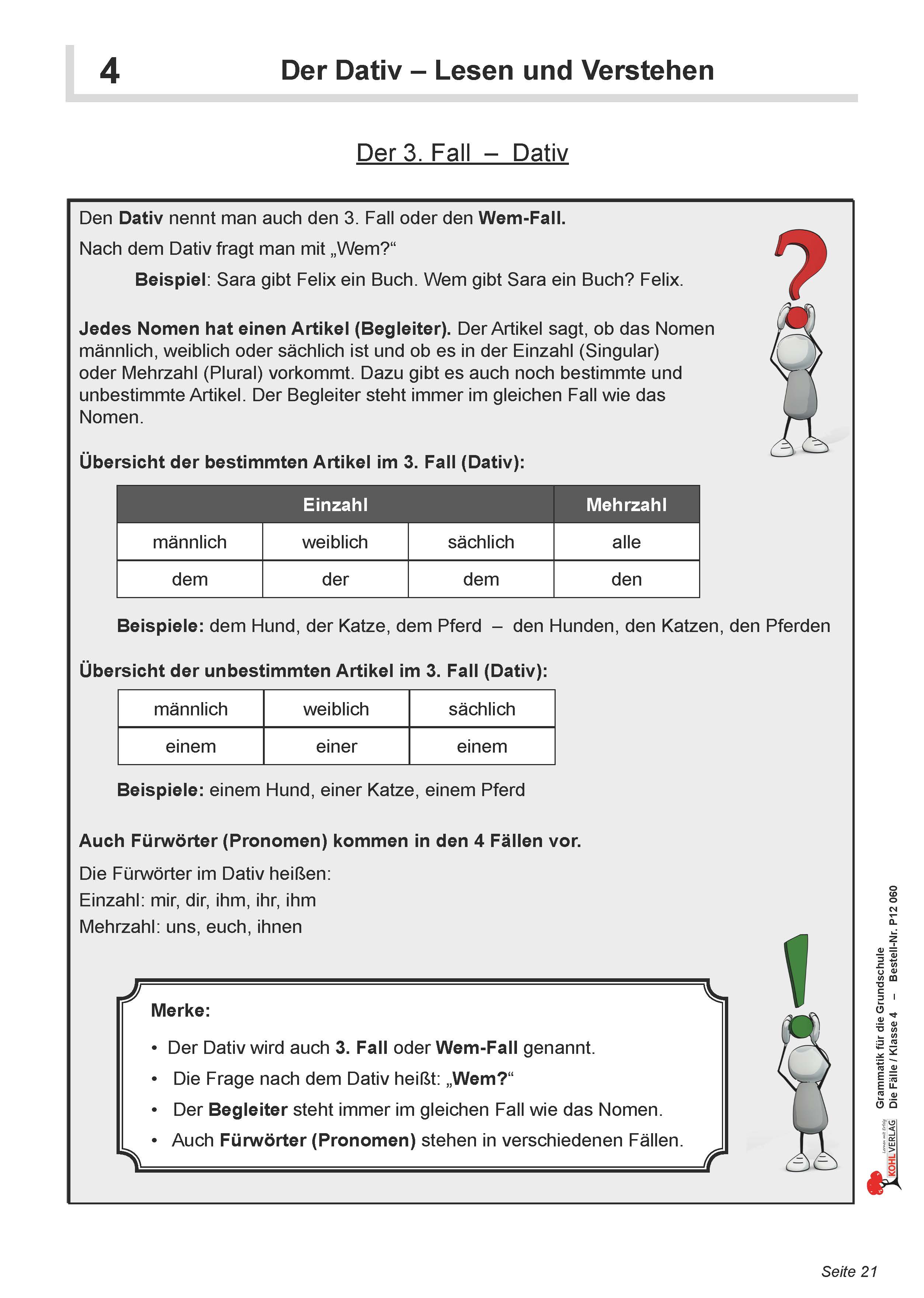 3. Fall – Dativ - Klasse 4 