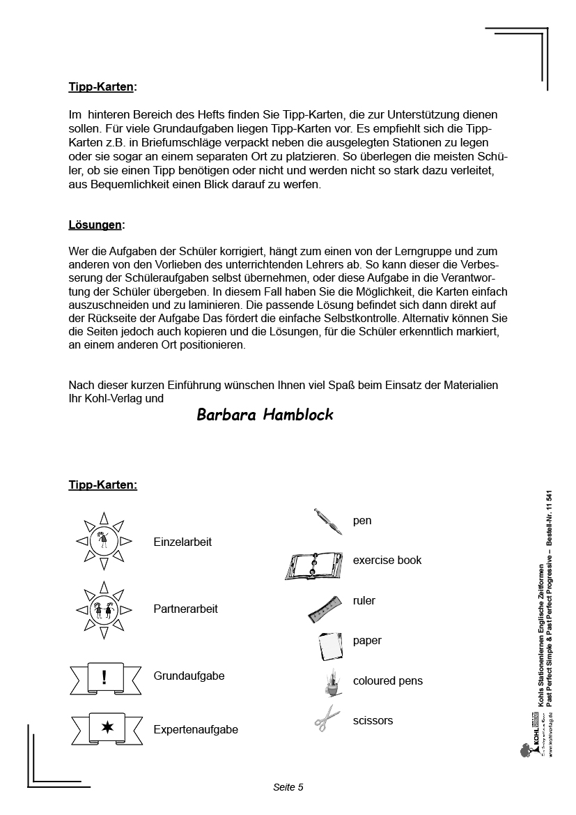 Stationenlernen Englische Zeitformen IV