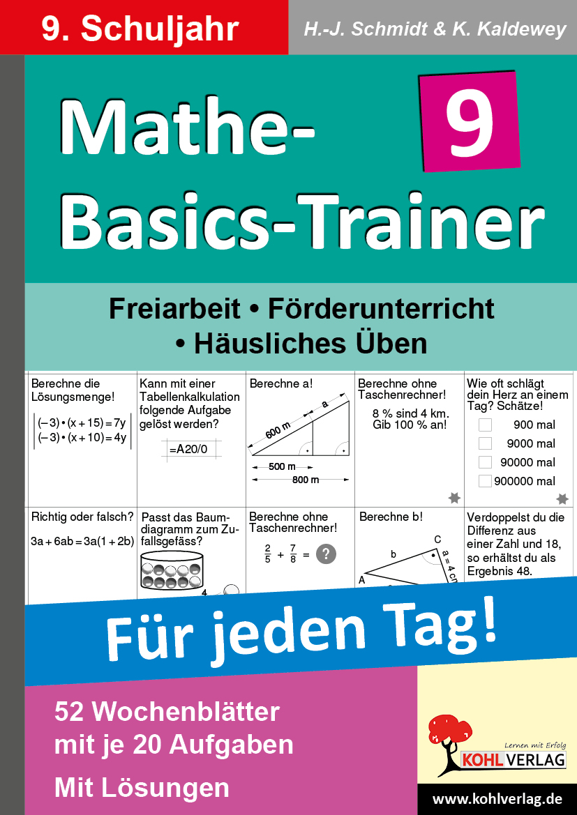Mathe-Basics-Trainer / Klasse 9 - Grundlagentraining für jeden Tag im 9. Schuljahr