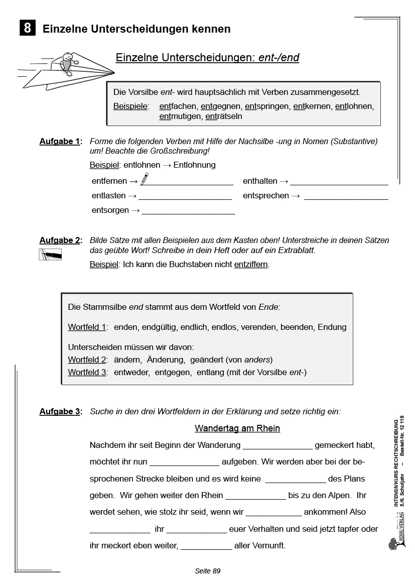 Intensivkurs Rechtschreibung / 5.-6. Schuljahr