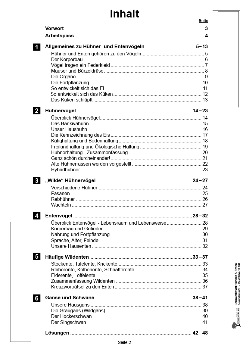 Lernwerkstatt Hühner & Enten / Sekundarstufe Lernwerkstatt Hühner & Enten / Sekundarstufe