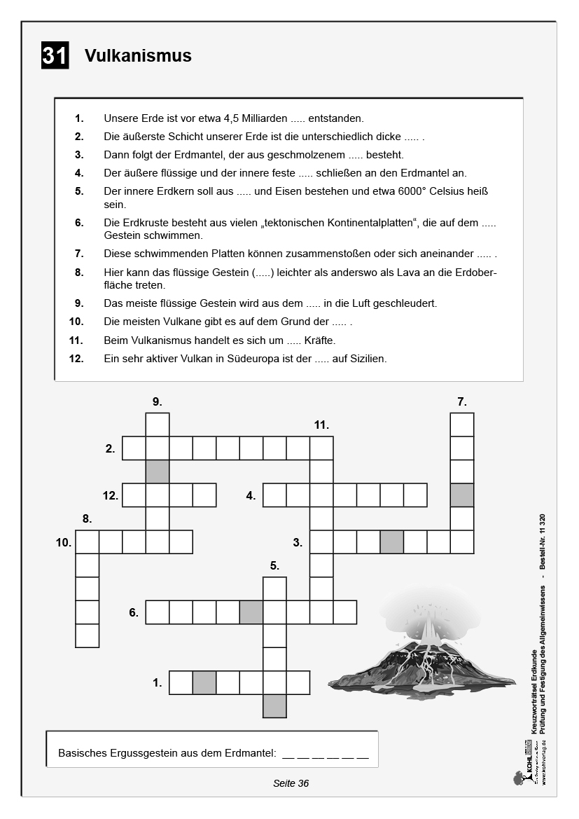 Kreuzworträtsel Erdkunde