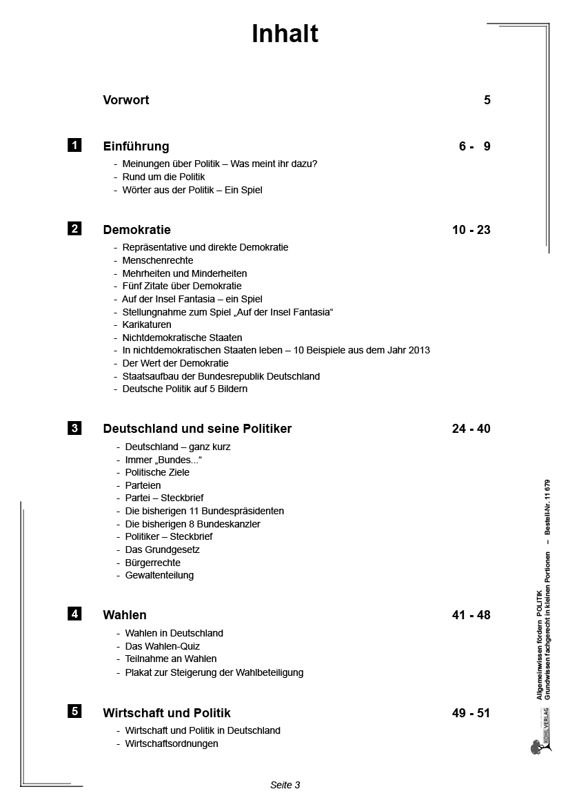 Allgemeinwissen fördern POLITIK