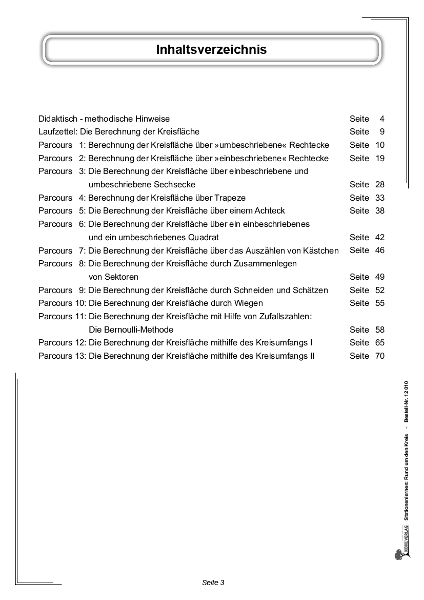 Stationenlernen Rund um den Kreis