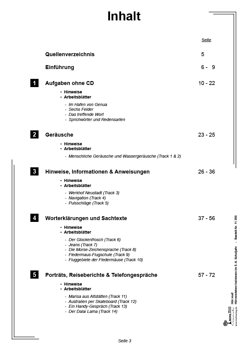 Hör mal! / Klasse 5-6 - Hörverstehen trainieren im 5.-6. Schuljahr