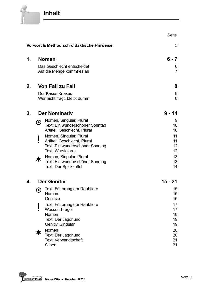 Die vier Fälle / Sekundarstufe