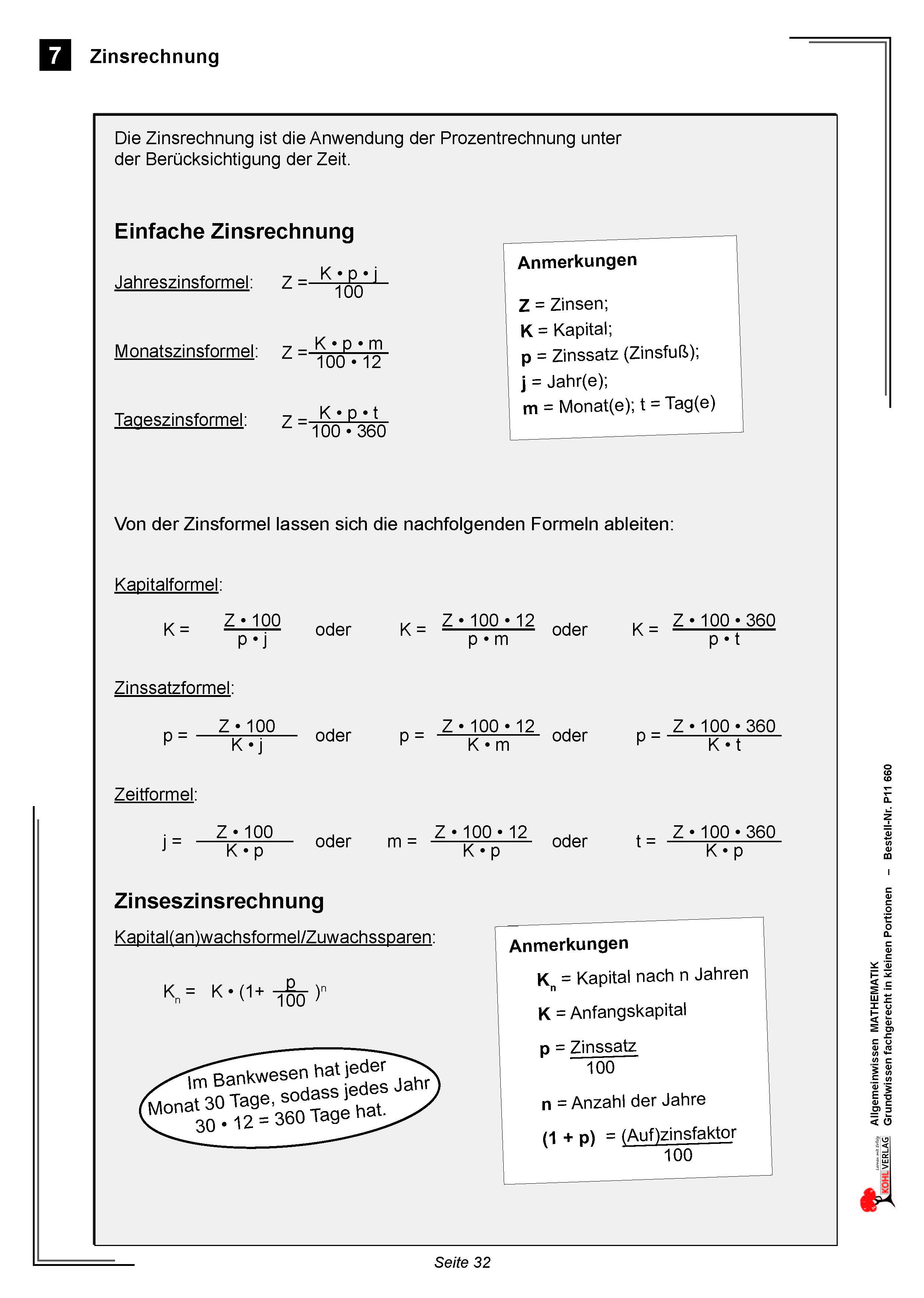 Allgemeinwissen fördern MATHEMATIK: Zinsrechnung