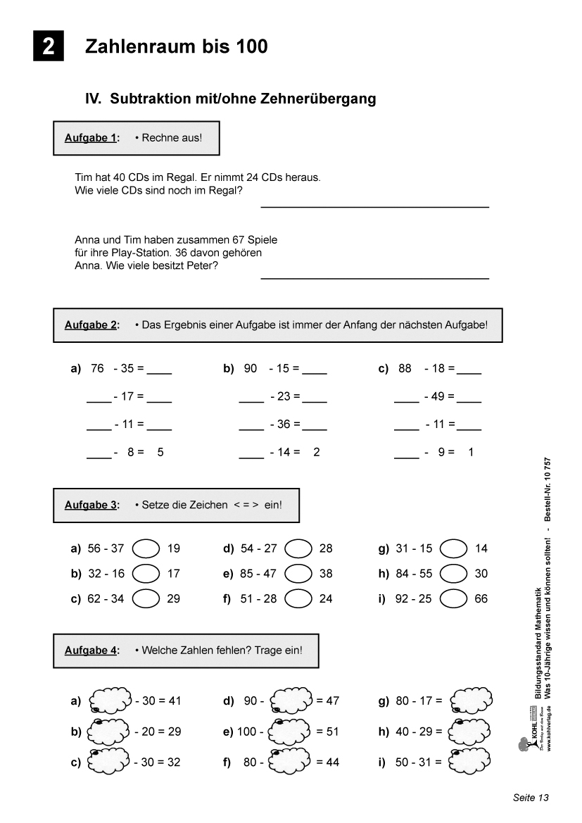 Bildungsstandard Mathematik / Klasse 4