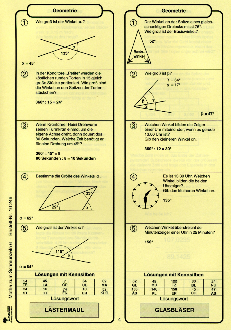 Mathe zum Schmunzeln - Mit Sachaufgaben rechnen / Klasse 6