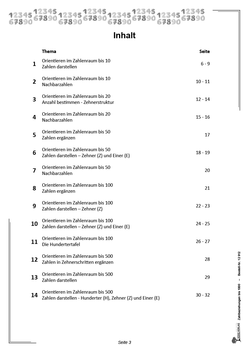 Zahlbeziehungen bis 1000