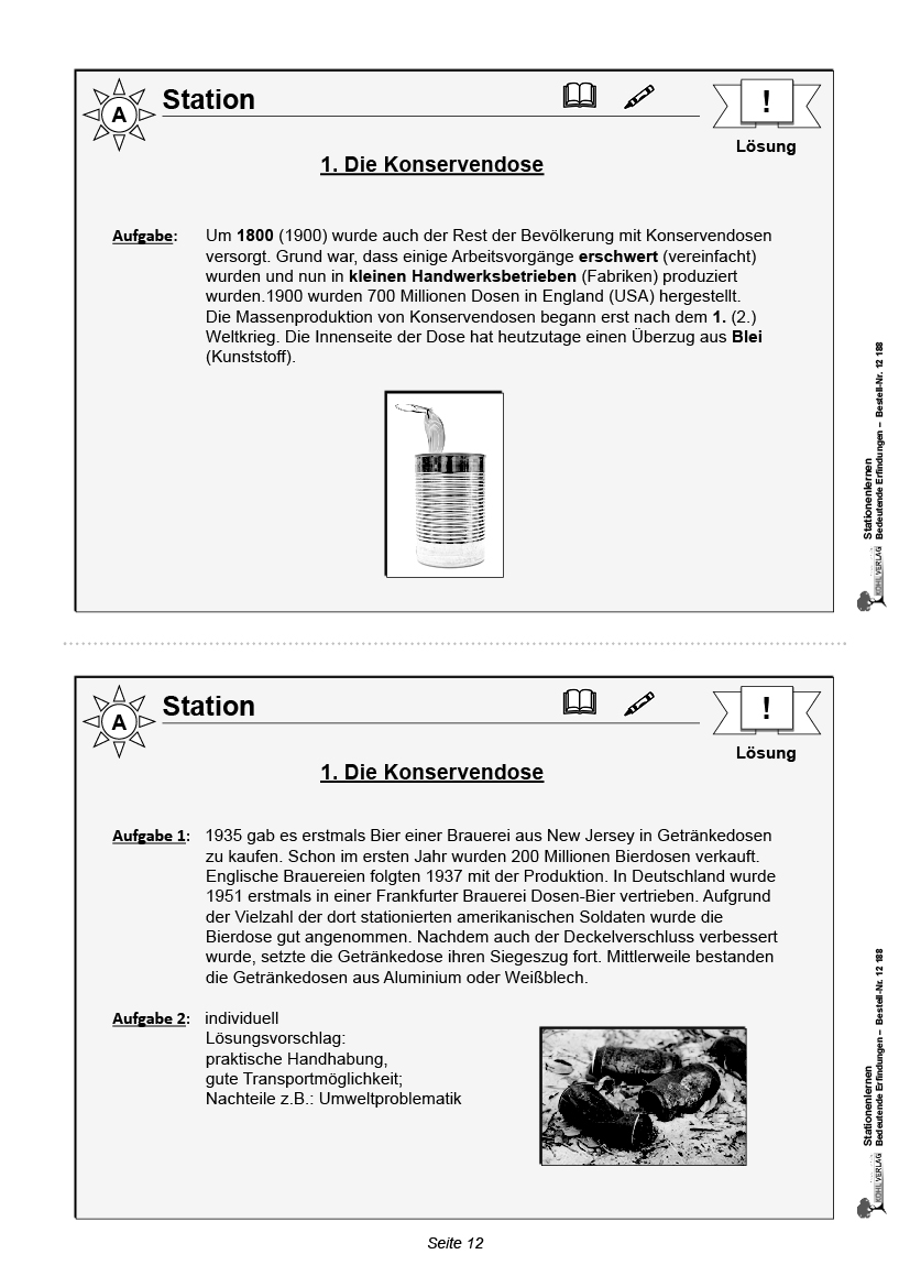 Stationenlernen Bedeutende Erfindungen