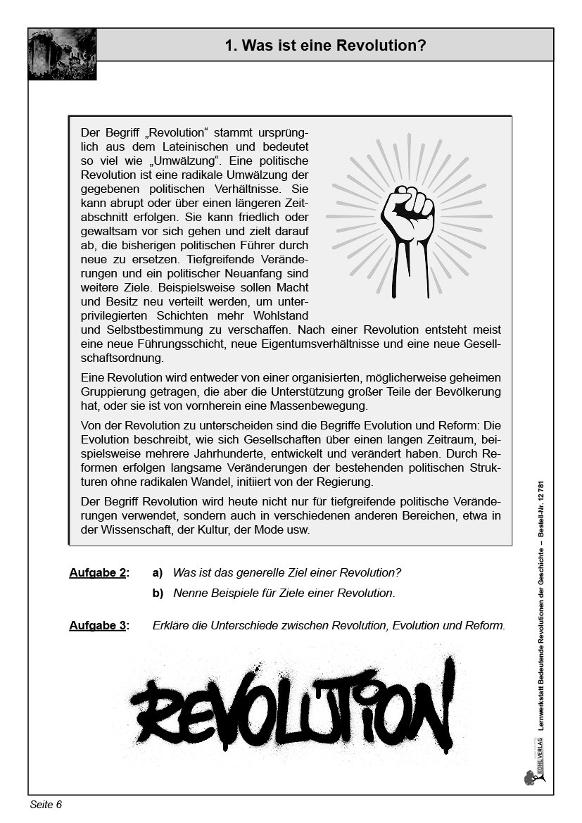 Lernwerkstatt Bedeutende Revolutionen der Geschichte Lernwerkstatt Bedeutende Revolutionen der Geschichte