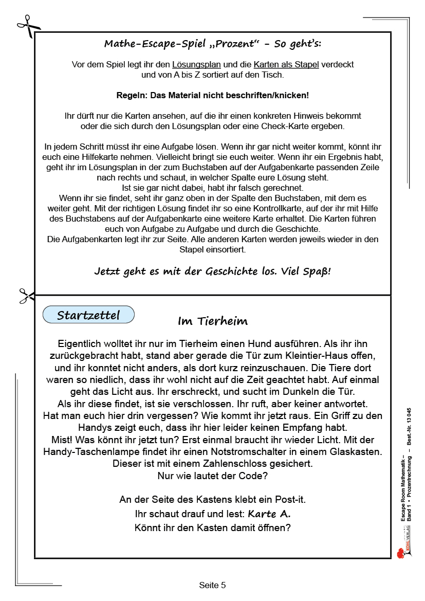 Escape-Room Mathematik / Band 1: Prozentrechnung