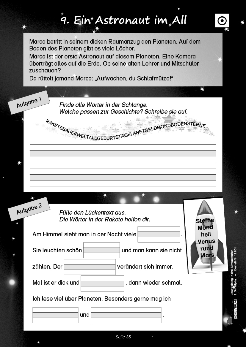 Lesetraining in drei Niveaustufen / Klasse 1