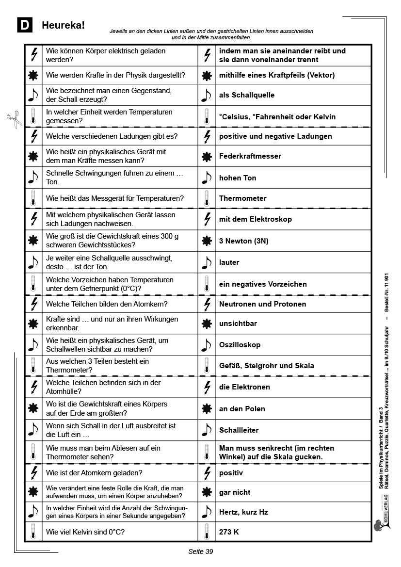 Spiele im Physikunterricht / Klasse 9-10