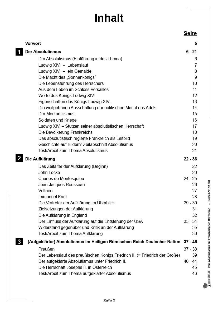 Vom Absolutismus bis zur Französischen Revolution