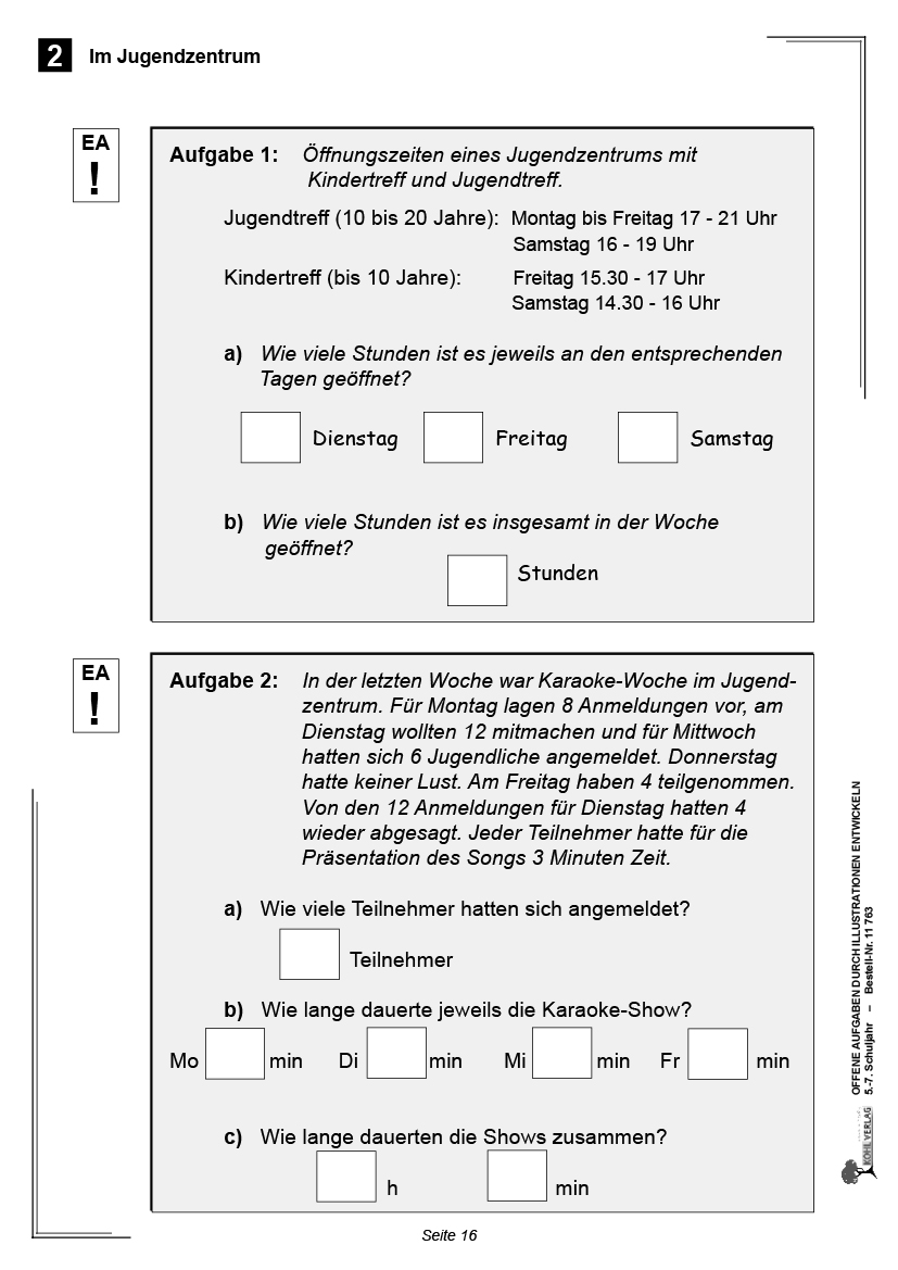 Offene Aufgaben durch Illustrationen entwickeln / Klasse 5-7