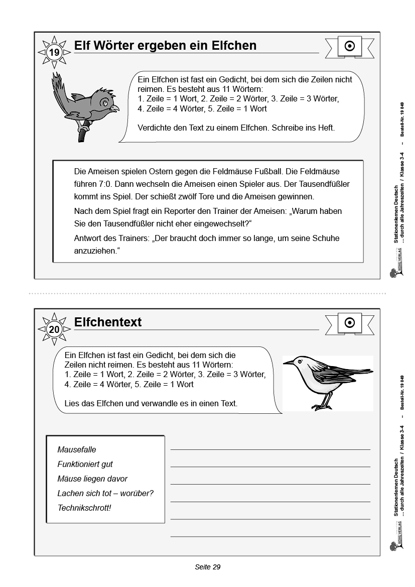 Stationenkarten Deutsch ... durch alle Jahreszeiten / Klasse 3-4